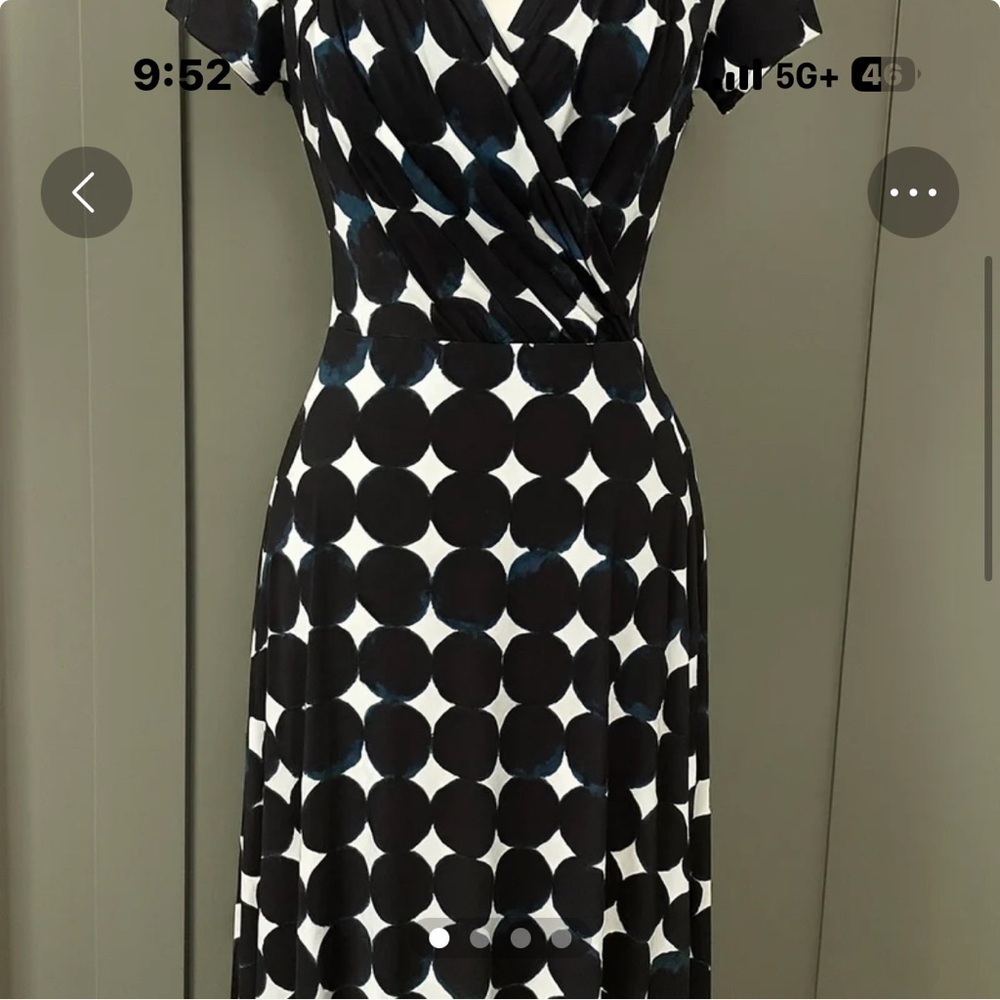Leota Black and White Polka Dot Midi Dress